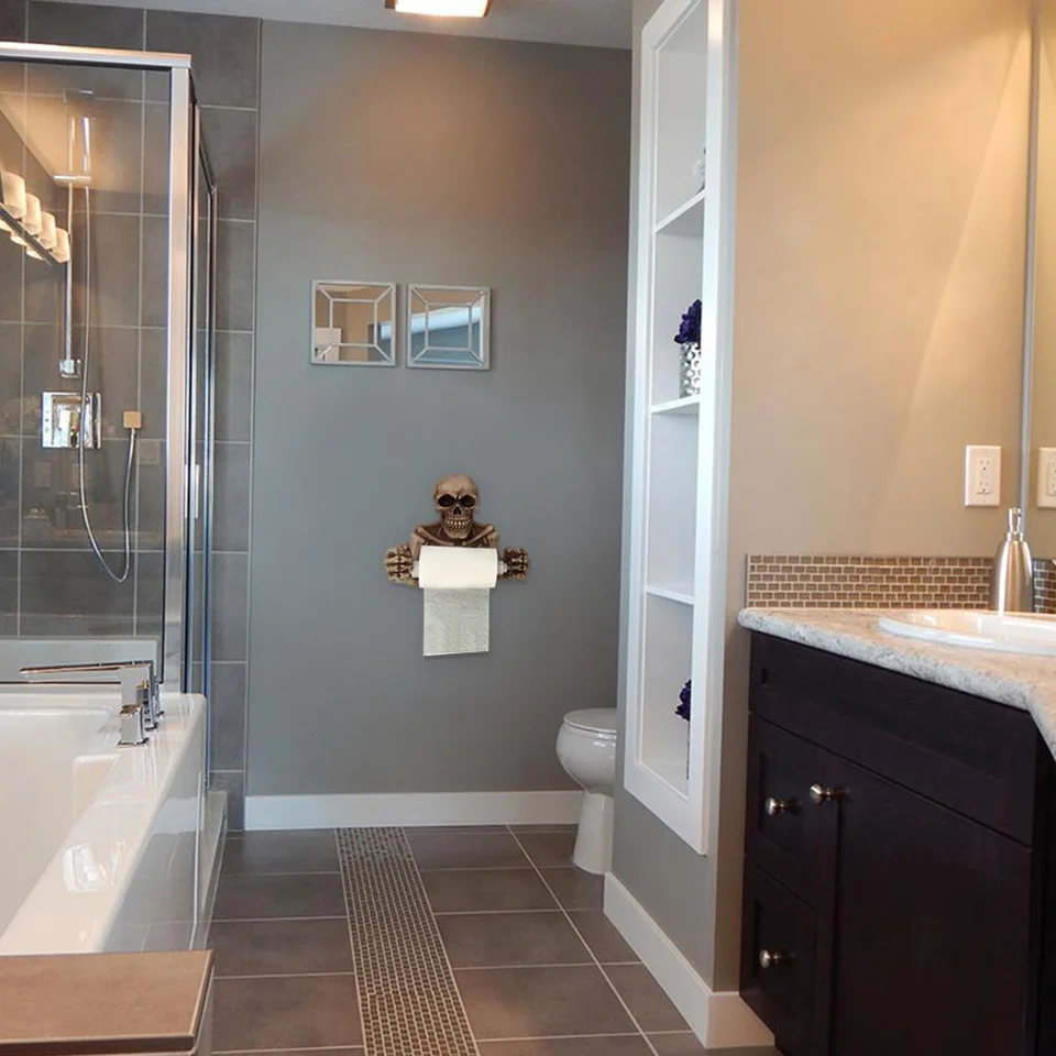 Spooky Grinning Skull Medieval Toilet Paper Holder Resin Gothic Skeleton Figurine Statue Home Scary Halloween Decor Sculptures Statues Sculptures Aliexpress