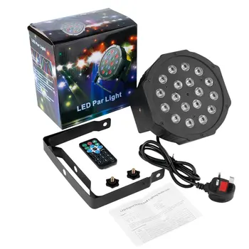 

OUTAD 18LED Par Lights for Stage Light with RGB Magic Effect by Remote Control Red Green Blue Light for Pub Club Dance Lights