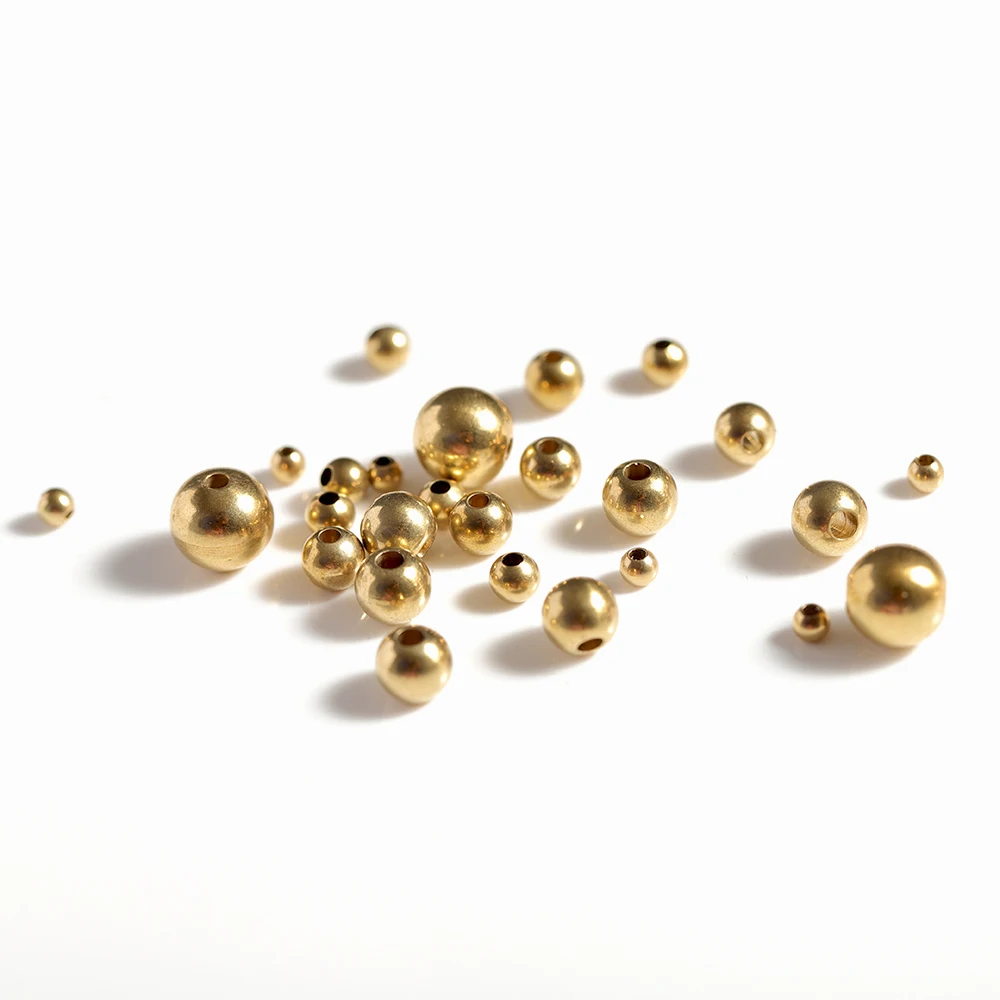 50 Stück 3–8 mm Original-Messingperlen, Silberperlen, runde Kugel, lose Spacer-Perlen für Armband, Halskette, Schmuckherstellung, DIY-Zubehör – Detail 11