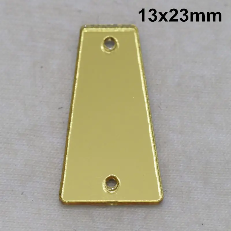 A15-13x23 Светло-золотистый акриловый зеркальный пришивной Стразы DIY Flatback зеркальный акрил пришивные стразы с отверстиями для шитья - Цвет: A15-13x23