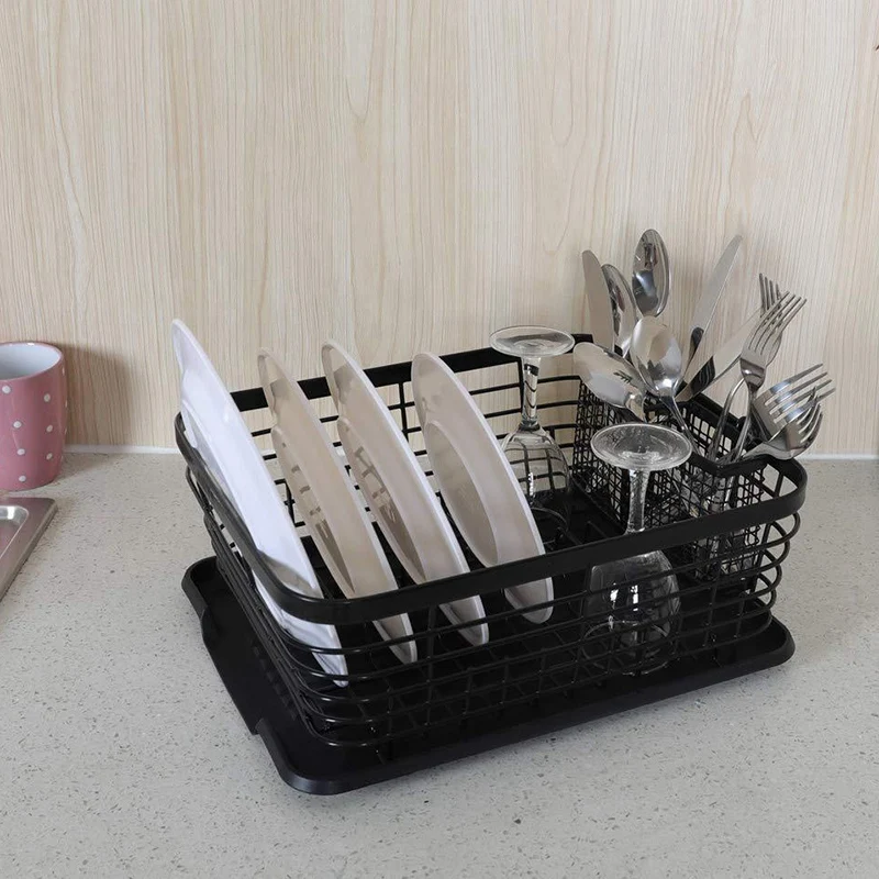 ELEG Кухонная сушилка для сушки посуды с поддоном и корзиной хранения кухонная
