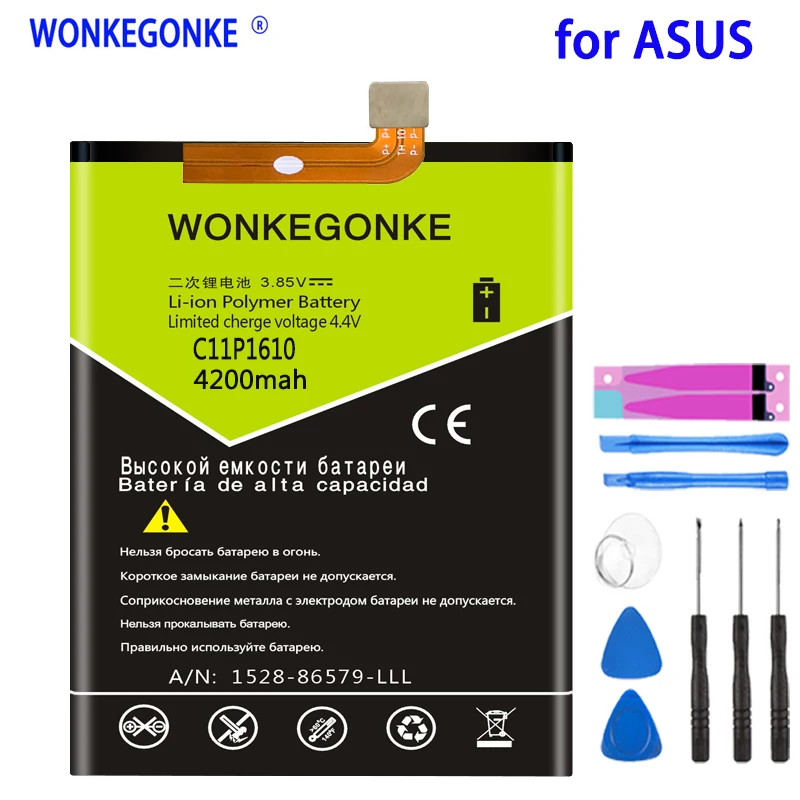 Аккумулятор WONKEGONKE C11P1610 для Asus zenfone 4 Max Pegasus 4A ZB500TL X00KD 5 0 &quotаккумулятор | Мобильные