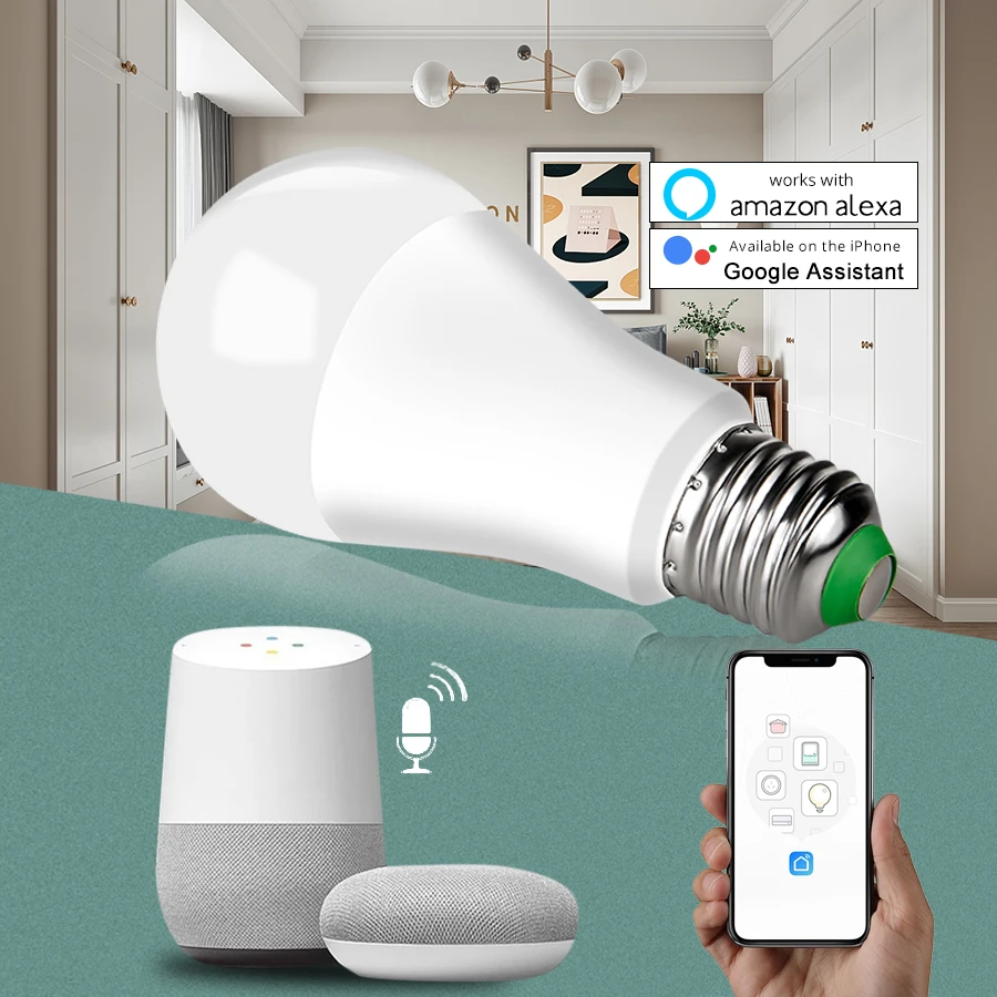 15 Вт E27/B22 умная wifi интеллектуальная лампа беспроводной контроль через приложение
