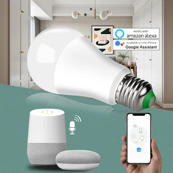 

15W E27/B22 Smart WIFI Intelligent Lamp Wireless APP Control LED Smart Light Bulb Alexa Google Assistant Magic Home Light