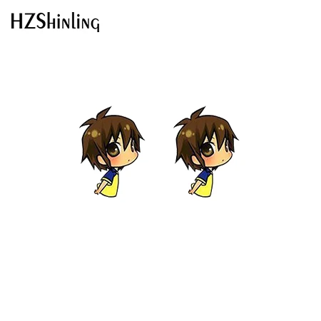 Новинка Inazuma Eleven Go акриловые серьги Аниме Chibi серьги-гвоздики эпоксидные серебряные серьги - Окраска металла: 2