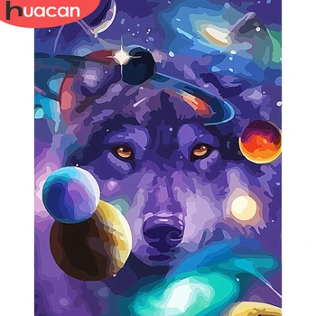 

HUACAN Paint By Number Wolf DIY Pictures By Numbers Animal Kits Hand Painted Painting Art Drawing On Canvas Gift Home Decor