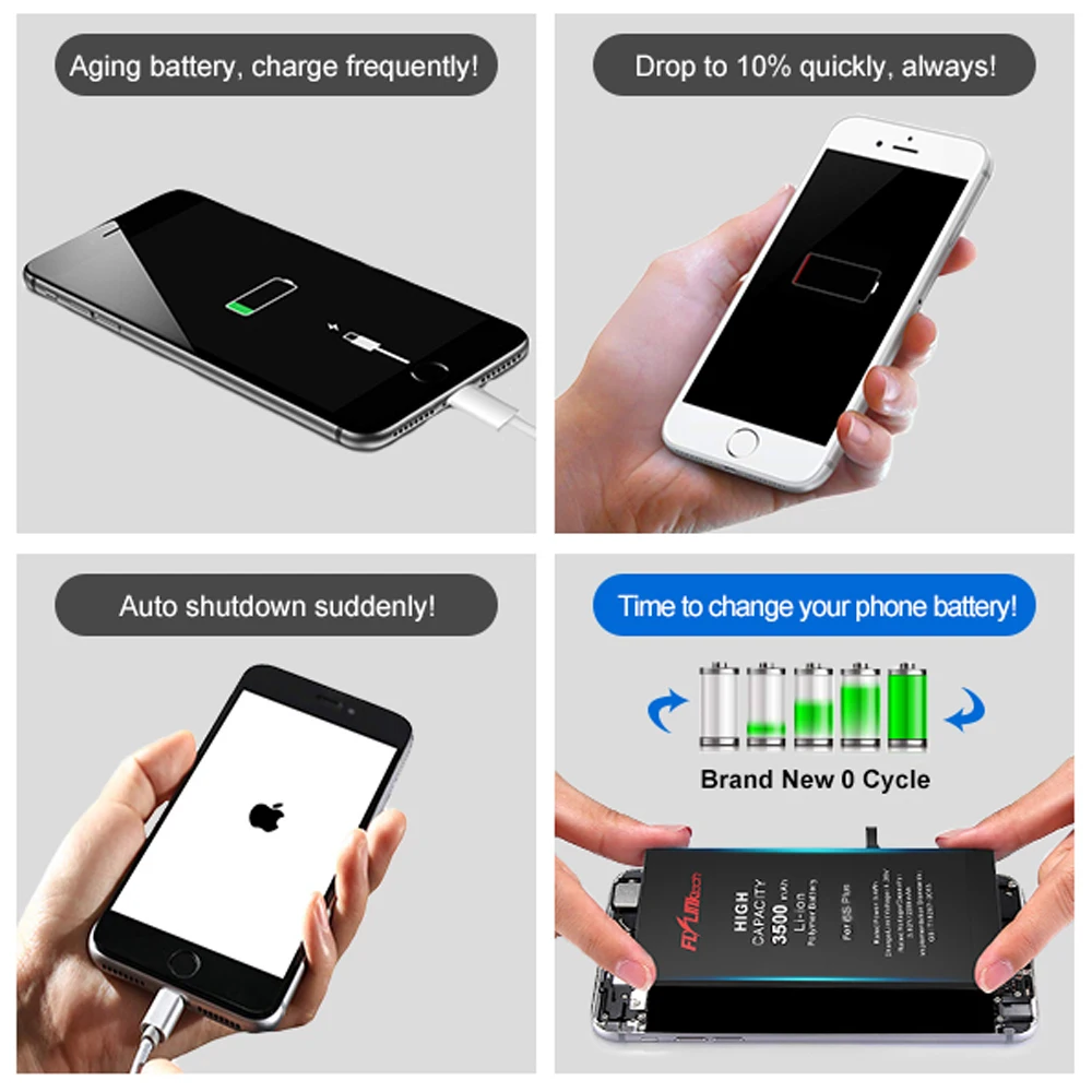 Flylinktech большой емкости внутренний аккумулятор для iphone 5S se батареи мобильного