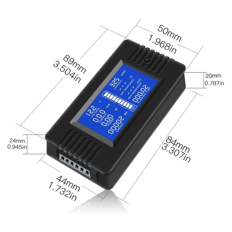 Многофункциональный монитор батареи, 0-200 V, 0-300A(широко применяется для 12 V/24 V/48 V RV/автомобильный аккумулятор) ЖК-дисплей Цифровой ток Vol