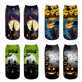 

Halloween Theme Clothing Accessories Low Cut Bat Socks 3D Printed Fashion Ankle Socks Pumpkin Harajuku Unisex Casual Polyester