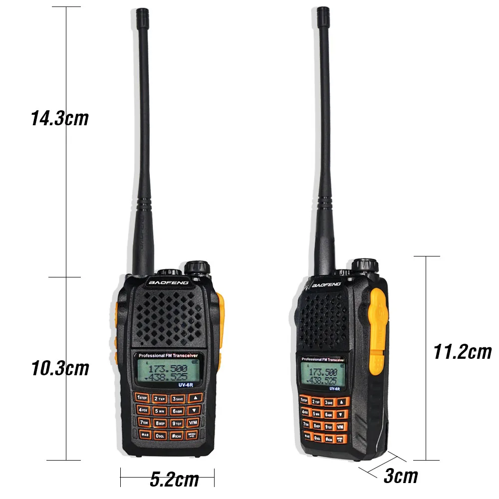 2 шт. Baofeng UV-6R двухстороннее радио 7 Вт двухдиапазонный UHF VHF трансивер UV 6R портативная рация UV6R FM VOX охотничья ветчина CB радио