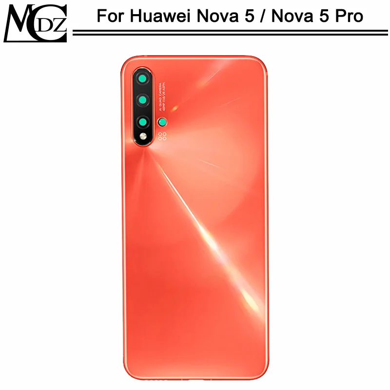 Новая Nova 5 Задняя крышка батареи для huawei Nova 5/Nova 5 Pro крышка батареи+ рамка камеры заднего стекла Paenl Дверь Корпус чехол