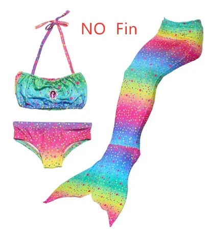 4 estilo Arco Iris color nignas natasion sirena cola disfraz Косплей nignos Traje de Bagno con/sin Fin - Цвет: swimsuit 1