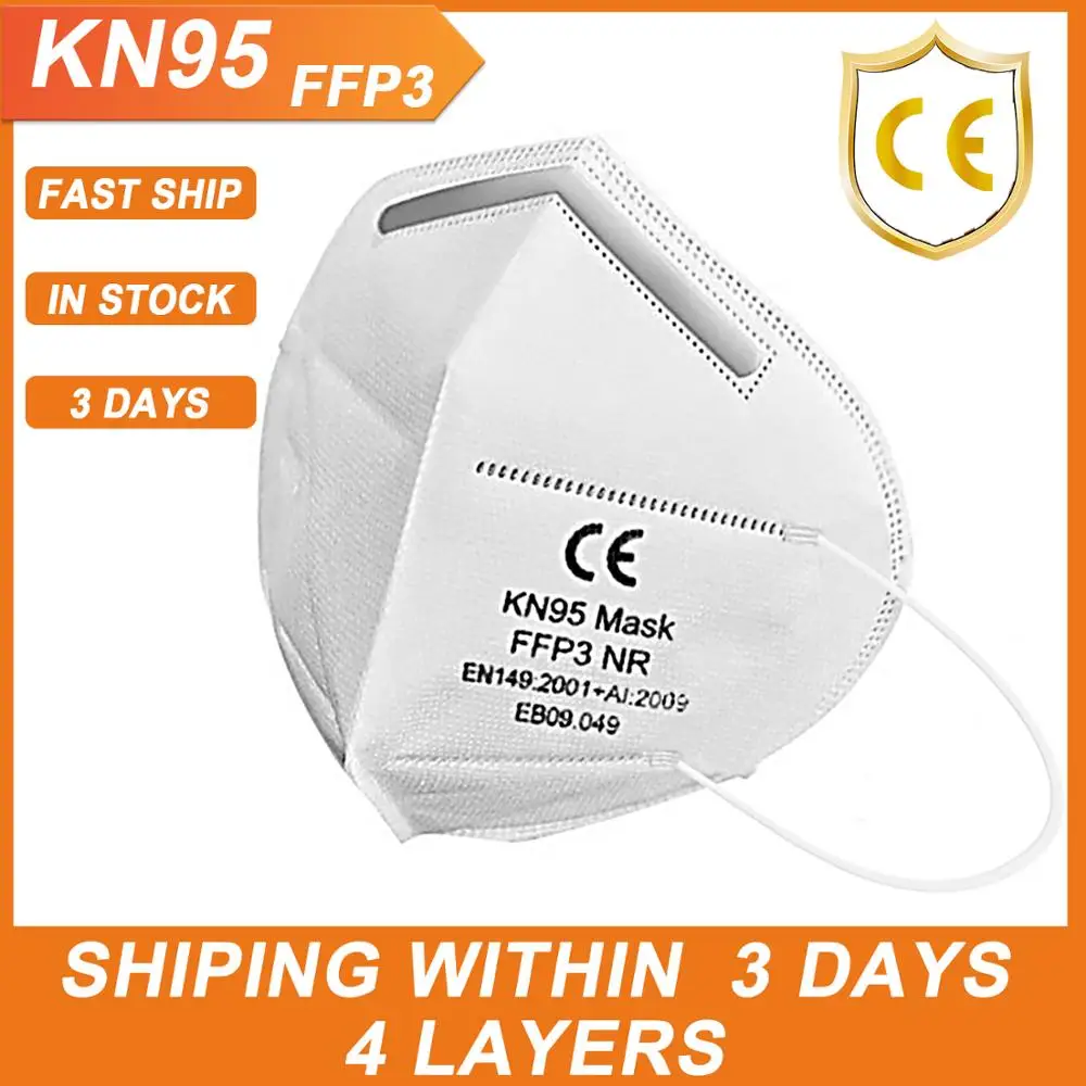 

FFP3 Face Mask in stock! Four-Layer FFP3 Ventilated Bacteria Respiratory Mask PM 2.5 Filter mask Mouth Cover KN95 Mask