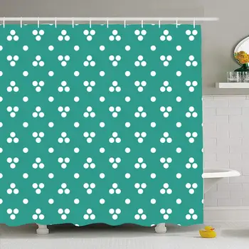 

Shower Curtain Set with Hooks Blue Simple Baby Polka Dot Pattern Abstract Miscellaneous Children Circle Circular Classic Shape