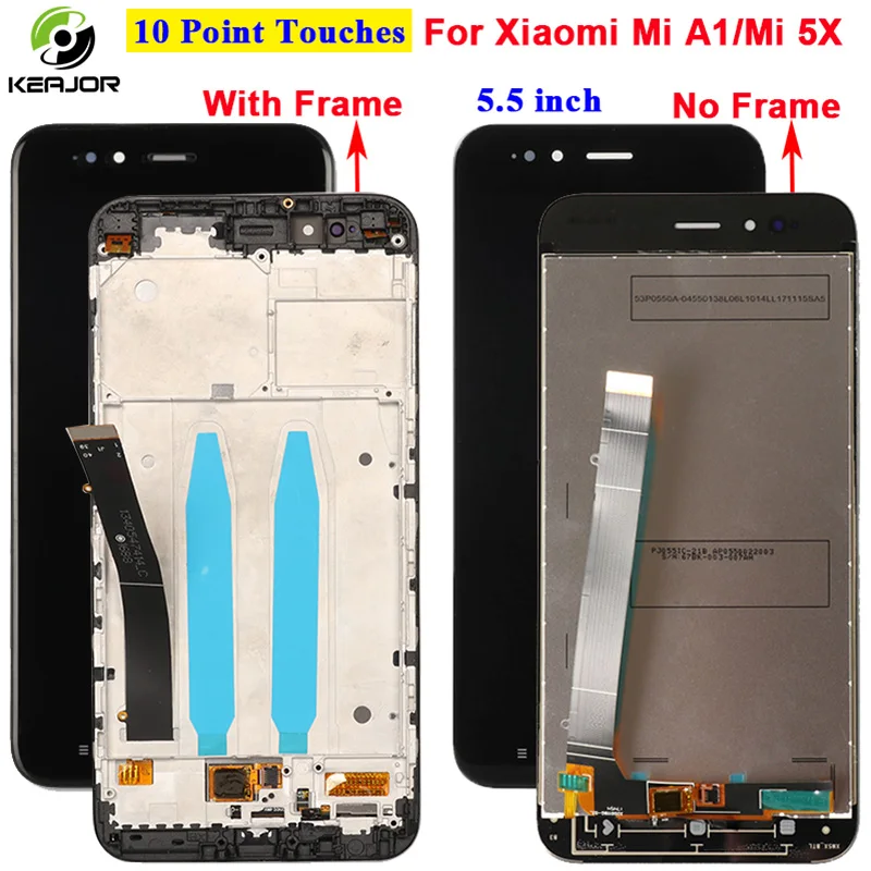 Online Para Xiao mi A1 mi A1 pantalla LCD + pantalla táctil + marco con botón de luz trasera Cable flexible Panel de vidrio herramientas para Xiaomi mi A1 mi A1 LCD