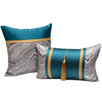 

Modern Simplicity Patchwork Cushion Covers High-grade Tassels Waist Pillowcases Home Wedding Party Decoration Pillow Cases