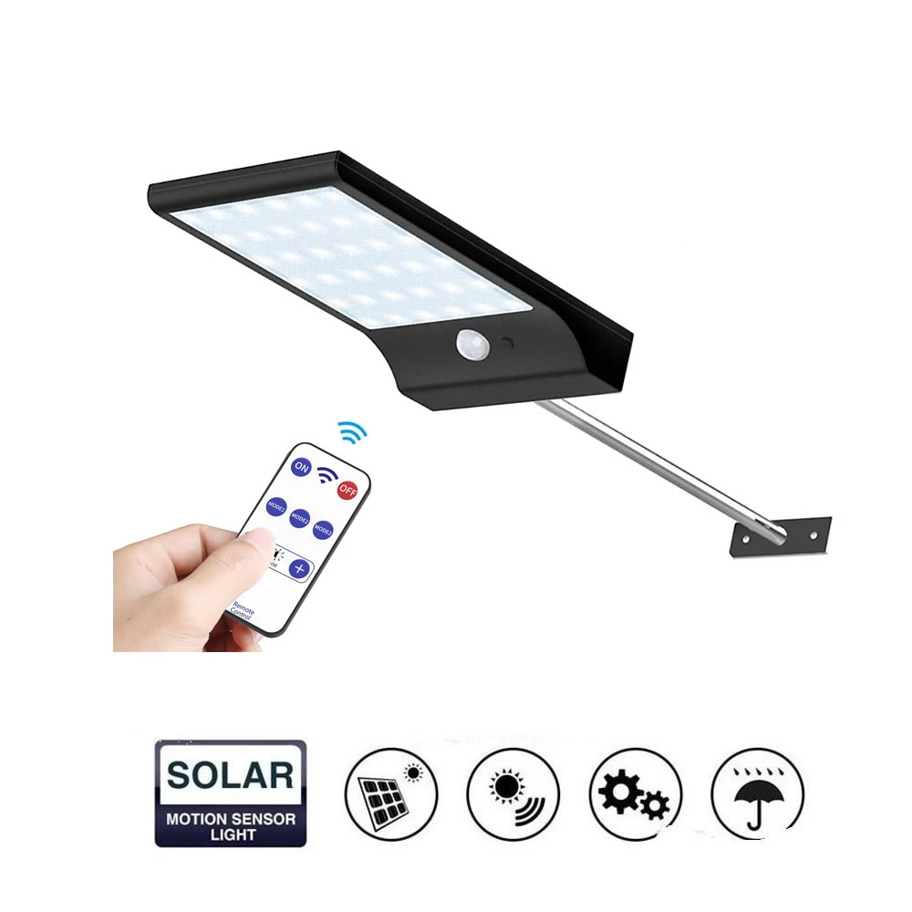 

Upgraded LED Solar Power Street wall Light 450LM PIR Motion Sensor Lamps With Controller Waterproof Outdoor spot flood garden ya