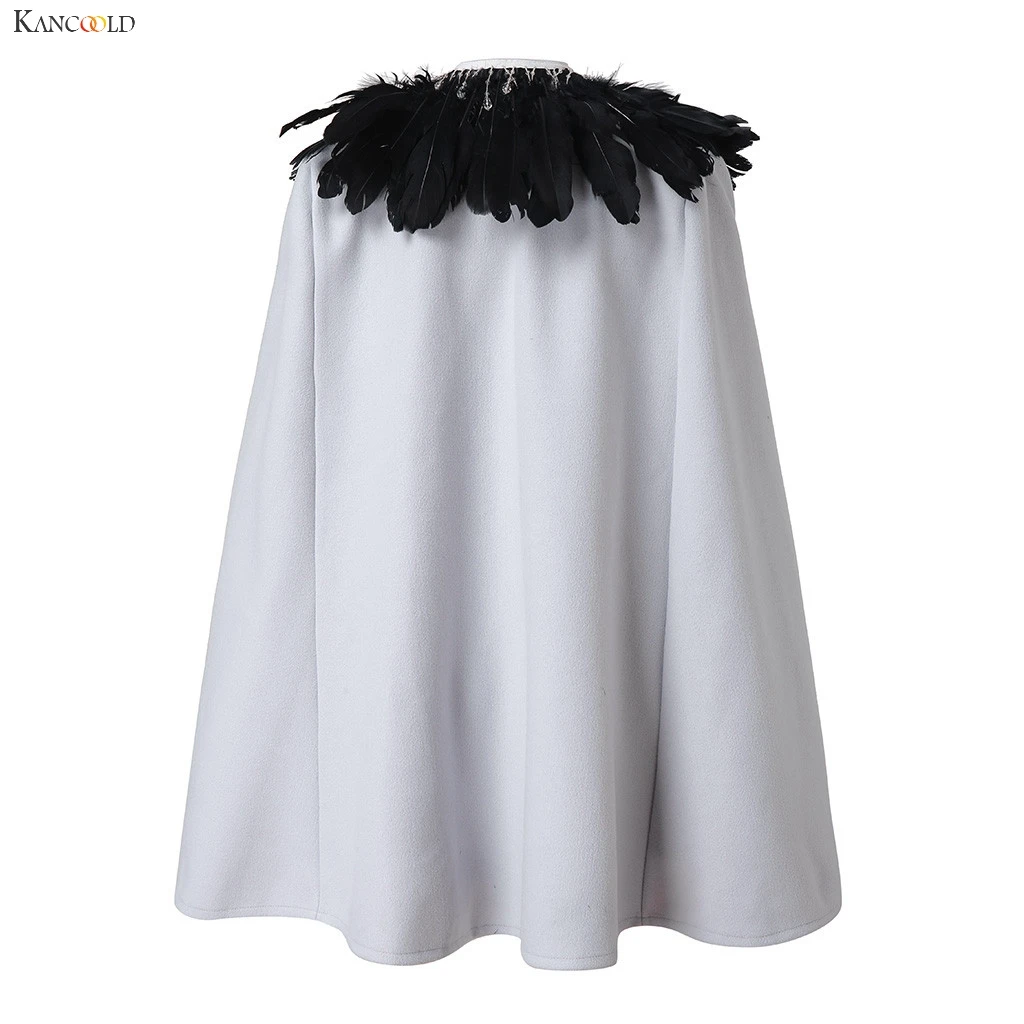 amazing  KANCOOLD coats Fashion Feathers Mediaeval Cloak Retro Gothic Cape Overcoat Full Length new coats an