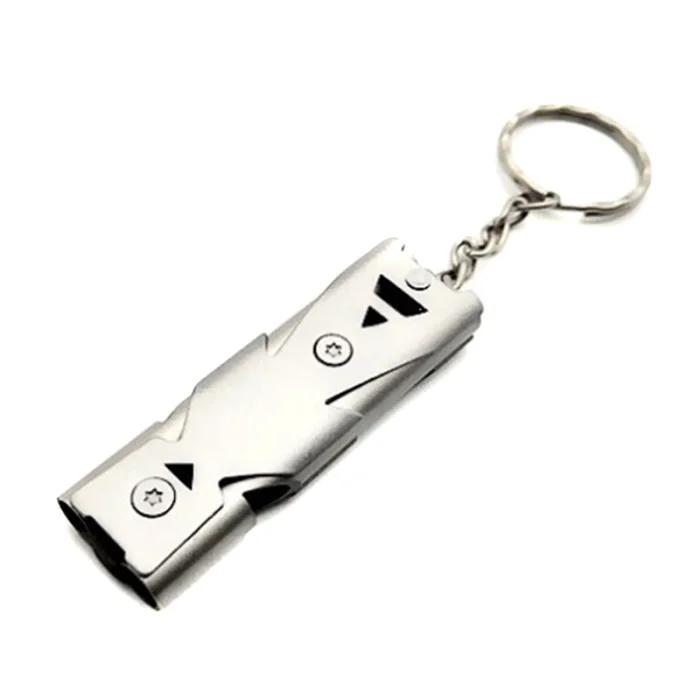 Stainless Whistles Double Tube Lifesaving Emergency Outdoor Survival High 150 DB BHD2