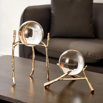 

Crystal Ball Ornaments Round Crystal Alloy Modern Home Decoration Living Room Decoration Wedding Holiday Decoration Gift