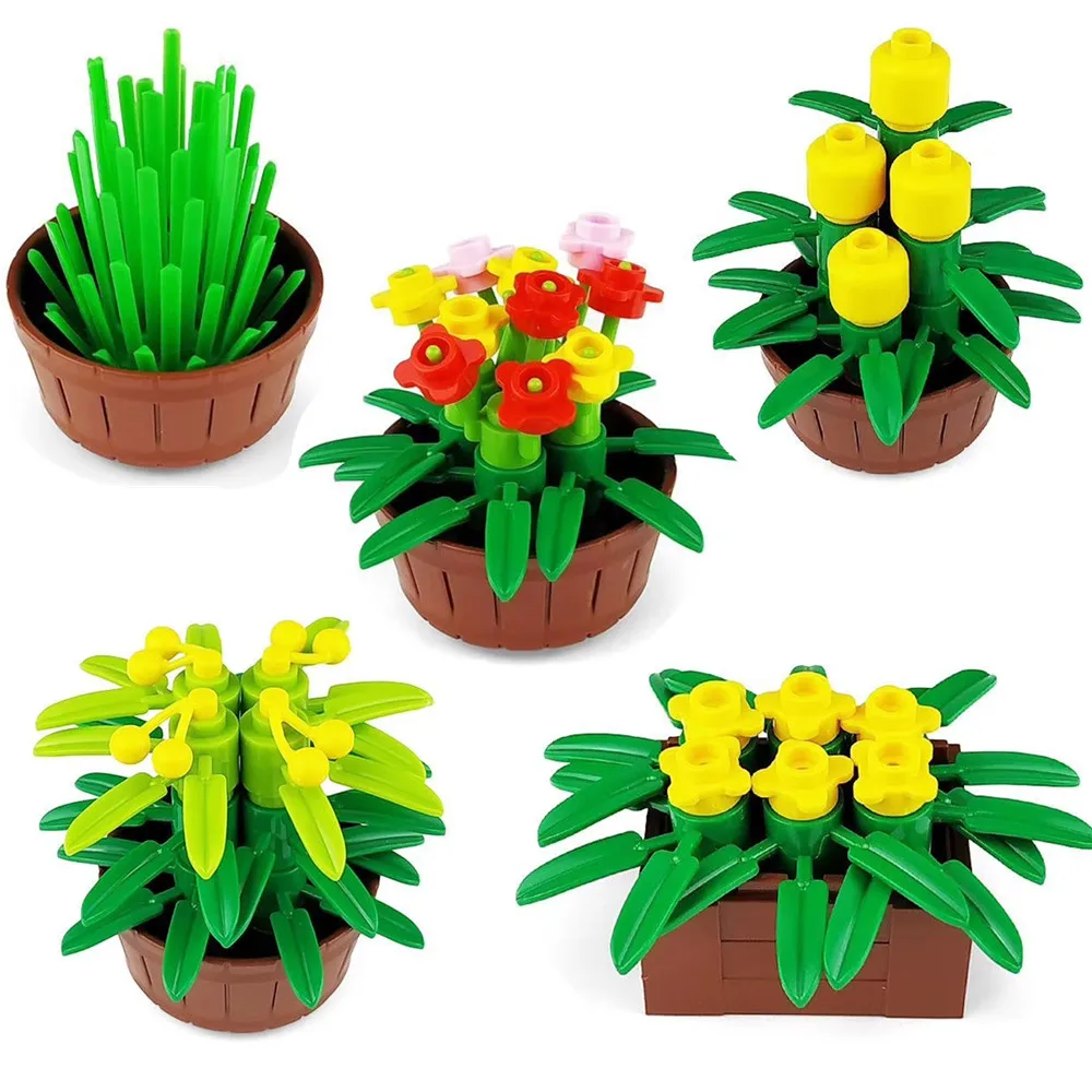 

2019 City Creator Parts Garden Jungle Trees Green Plants Accessories Model MOC Building Blocks Bricks Educational Diy Toys