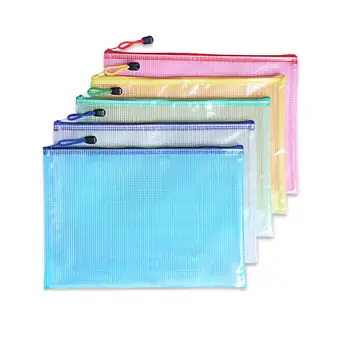 

20Pcs Waterproof A4 Transparent Document Durable PVC Zipper Stationery Bag Large Capacity Products Bag Office Supplies
