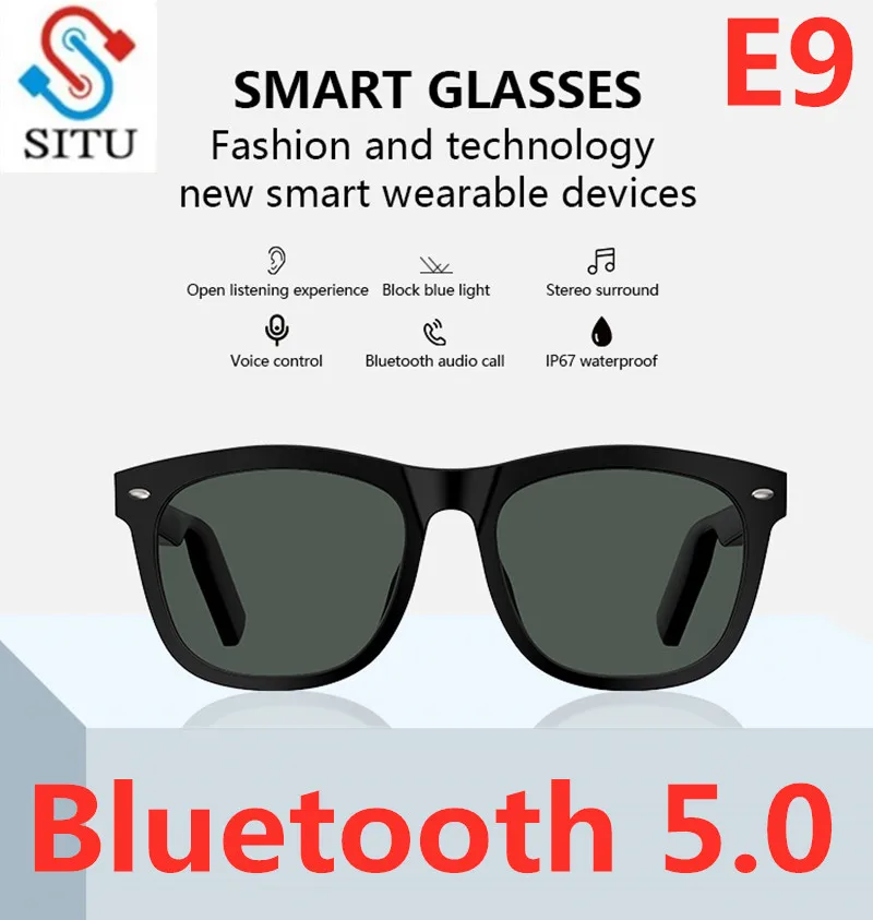 SITU E9 Waterproof Bluetooth Smart Glasses Hands-Free Call Music Sunglasses For iPhone Android Phone - ANKUX Tech Co., Ltd