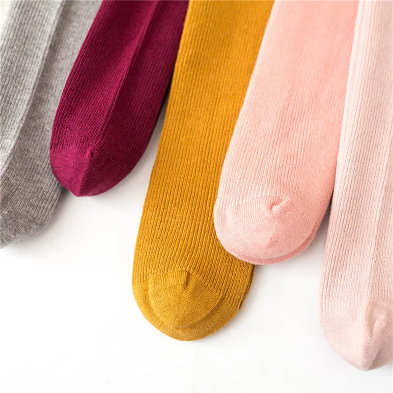 Socks skarpetki Kids Toddler Baby Girls Boys Solid Anti-Slip Knitted Long Socks Knee Socks kniekousen meisje #4S02 (39)