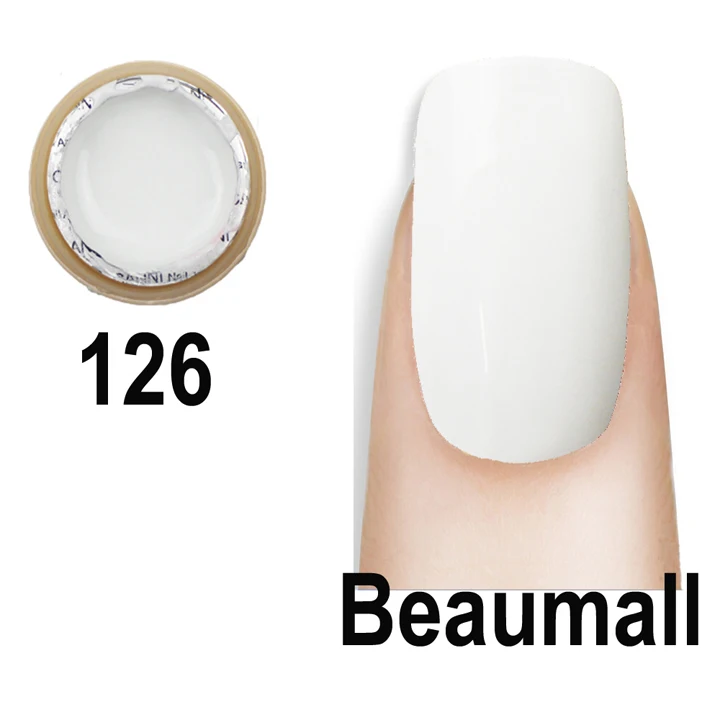 126 Beaumall окраска гелем цвета, 1 горшок 5 мл объем чистый твердый УФ-гель для ногтей советы блестящая Обложка Расширение Маникюр DIY - Цвет: 126