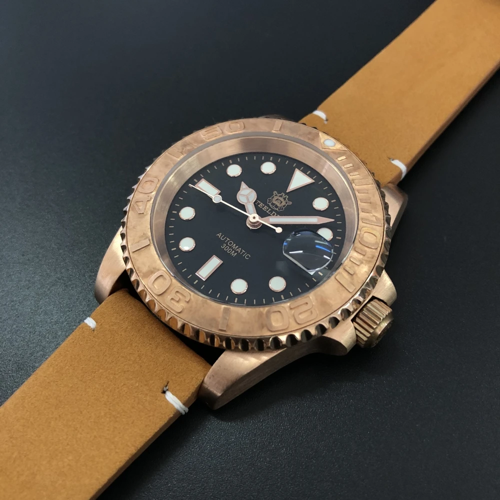Мужские механические часы STEELDIVE SD1953S Германия CuSn8 бронза NH35 силиконовые НАТО