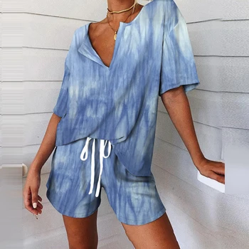 

CALOFE Womens Pajamas Set Fashion Women Wear Leisure Clothes Summer Short Sleeved Women Shorts Set Pyjamas Sets Nightwear