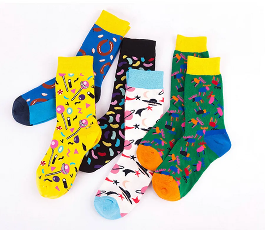 Cotton socks grass dots star pattern women skateboard personality trend stocks couple men's cotton | Женская одежда