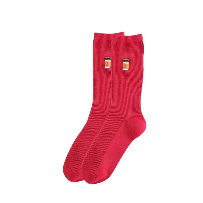 Милые кавайные носки для девочек с мультипликационным принтом фруктов, авокадо, банан, вишня, персик, meias, Корея, Harajuku, забавные носки с вышивкой - Цвет: 11
