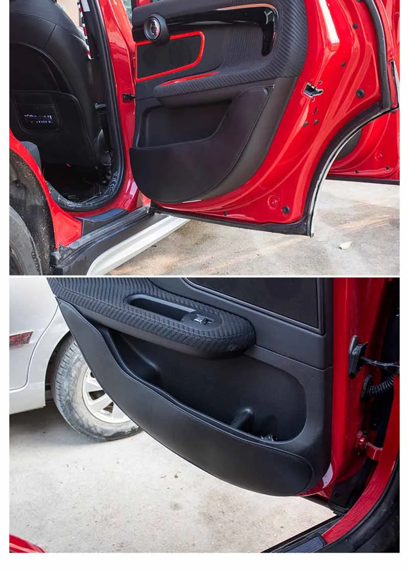 Для Mini Cooper R56 R60 F54 F55 F56 F60 Countryman из микрофибры, кожа, внутренняя дверная панель, защита от ударов, пленка, наклейка