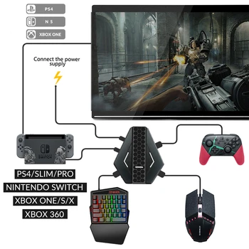 

Newest converter Mobile Wired Gaming Keyboard Mouse Converter For PS4 Xbox one Nintendo Switch Console For Android/IOS