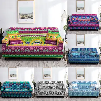 

Ethnic Stripe Elastic Sofa Cover for Living Room Armchair Sofa Slipcover Furniture Decor Stretch Couch Cover Case 1/2/3/4 Seater