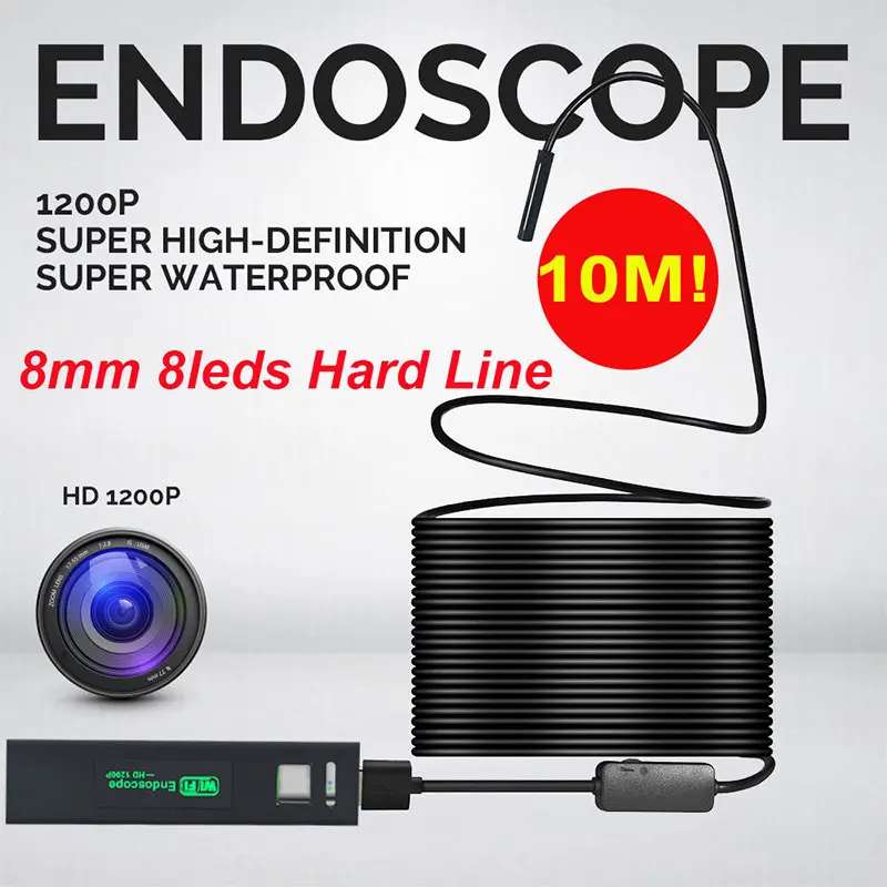 

1200P WiFi Inspection Camera Ear Spoon Borescope HD Endoscope Practical Computers Real-Time Video Endoscope Mobile Phones
