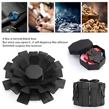 

DIY Photo Black Unique Design Fashion Explosion Box Explosion Gift Box Paper Birthday Party