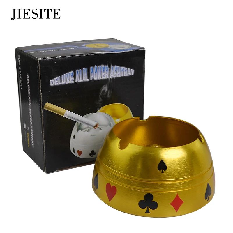Цзисит золото и серебро металлический сплав Deluxe Alu. Покерная пепельница Texas Hold'em покерная пепельница с цветами