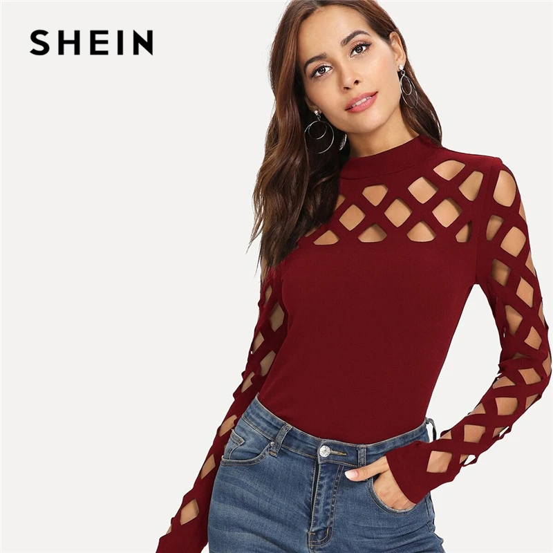 SHEIN, уличная одежда, вечерние, элегантные, сексуальные, рабочая одежда, квадратный вырез, на плечах, облегающая, осенняя, женская, офисная, женская футболка, Топ