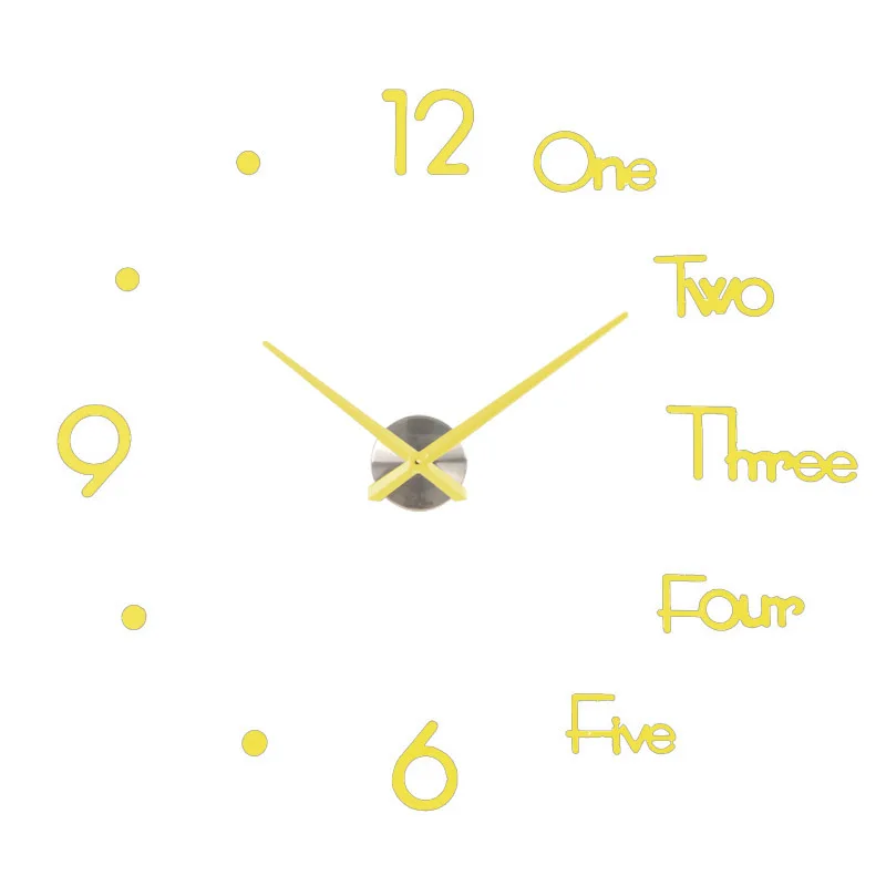 2022New Fashion 3D big size wall clock mirror sticker DIY brief living room decor meetting room wall clock 