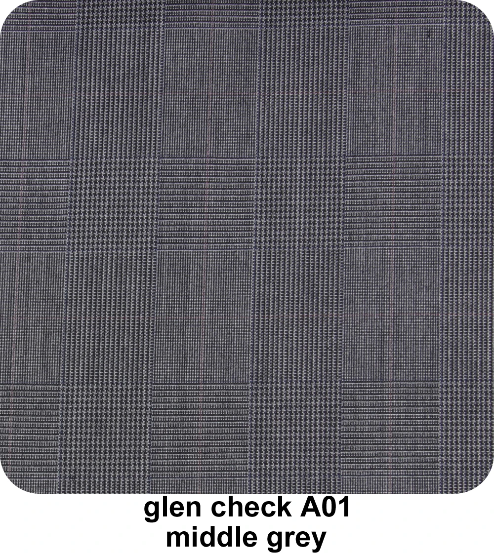 Middle Grey Double Breasted Glen Check Wedding Suits For Men Custom Made Suit Grey Glen Plaid Wide Peak Lapel Fashion Men Suits