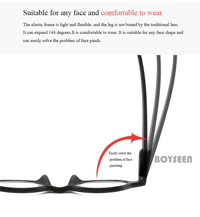 BOYSEEN Ovale Lesebrille Nahe Arbeitsbrille Kleiner Rahmen Hyperopiebrille Korrektionsbrille – Detail 4