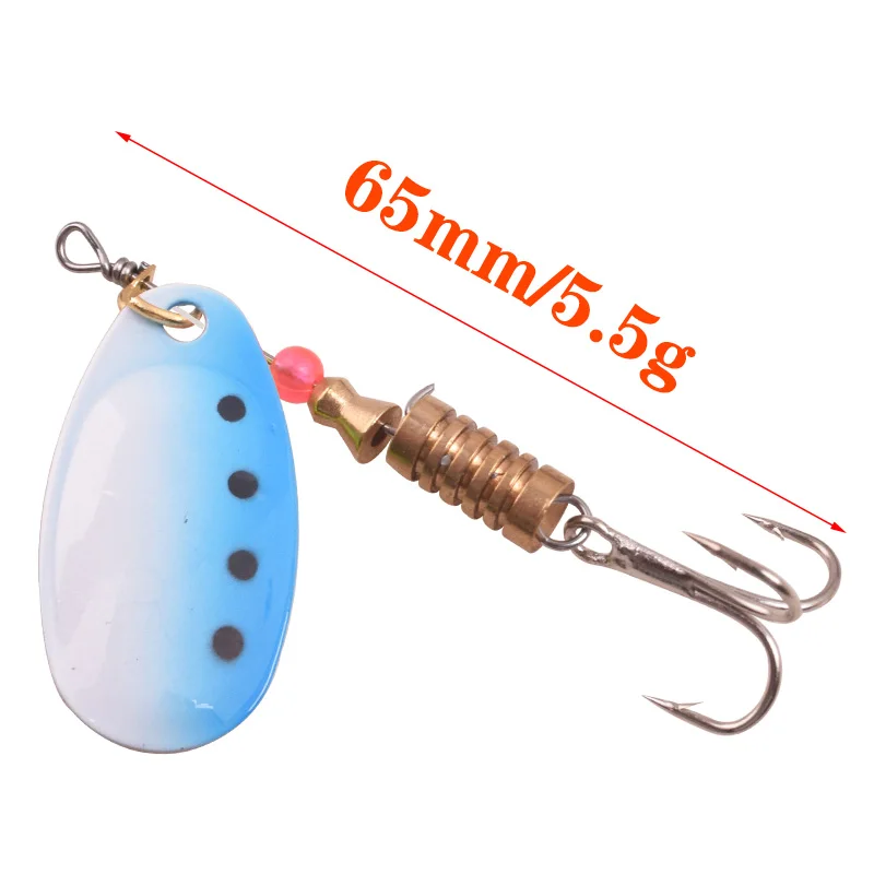 WDAIREN Rotating Spinner Fishing Lure 2.5g 3.5g 5.5g Spoon Sequins Metal Hard Bait Treble Hooks Wobblers Bass Pesca Tackle