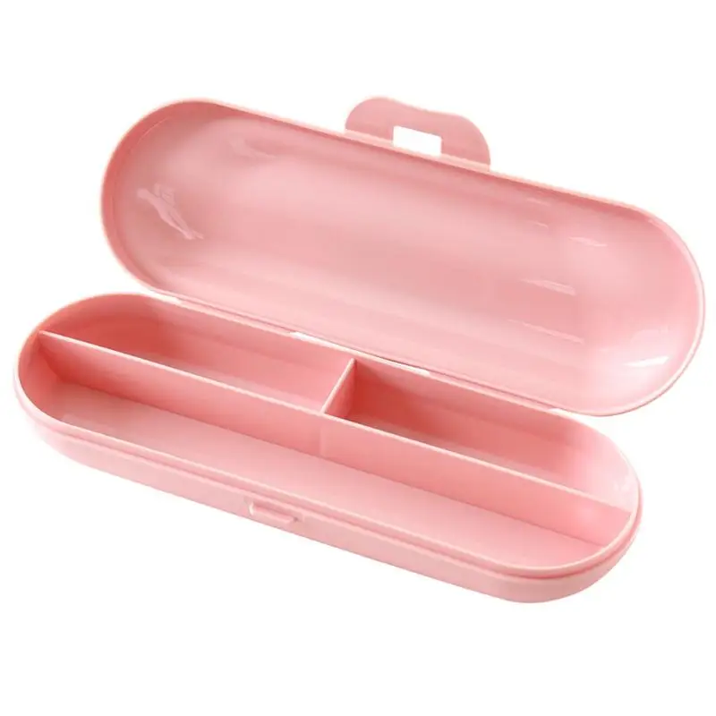 Электрический чехол для зубной щетки портативный пластиковый футляр для хранения зубной щетки Зубная паста чехол держатель для кемпинга путешествия - Цвет: Pink