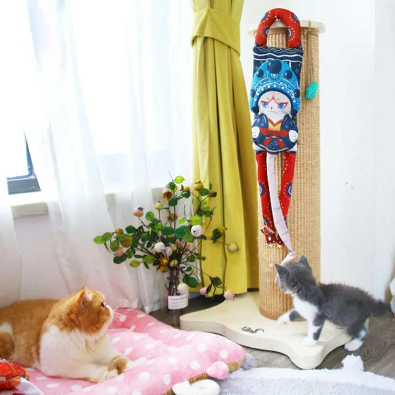 Pet дверь для кота держатель Котик-тизер попрощаться с моим наложником Пекинская опера скрипучий царапина игрушка Кот котенок дверь висящая палочка игрушка