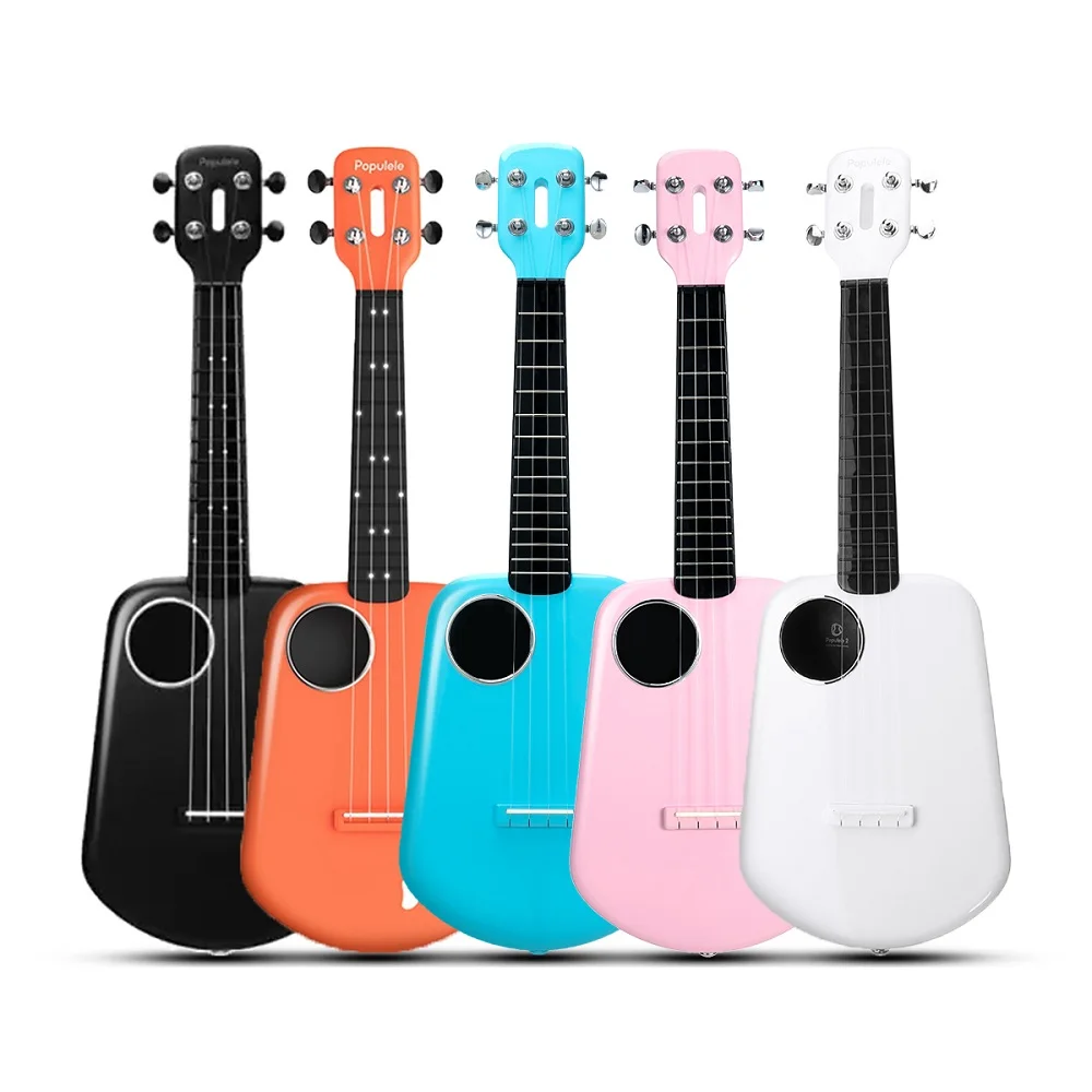  Nuevo popular 2 LED App Control USB Smart ukelele 4 cuerdas 23 pulgadas ukelele concierto ABS diapa