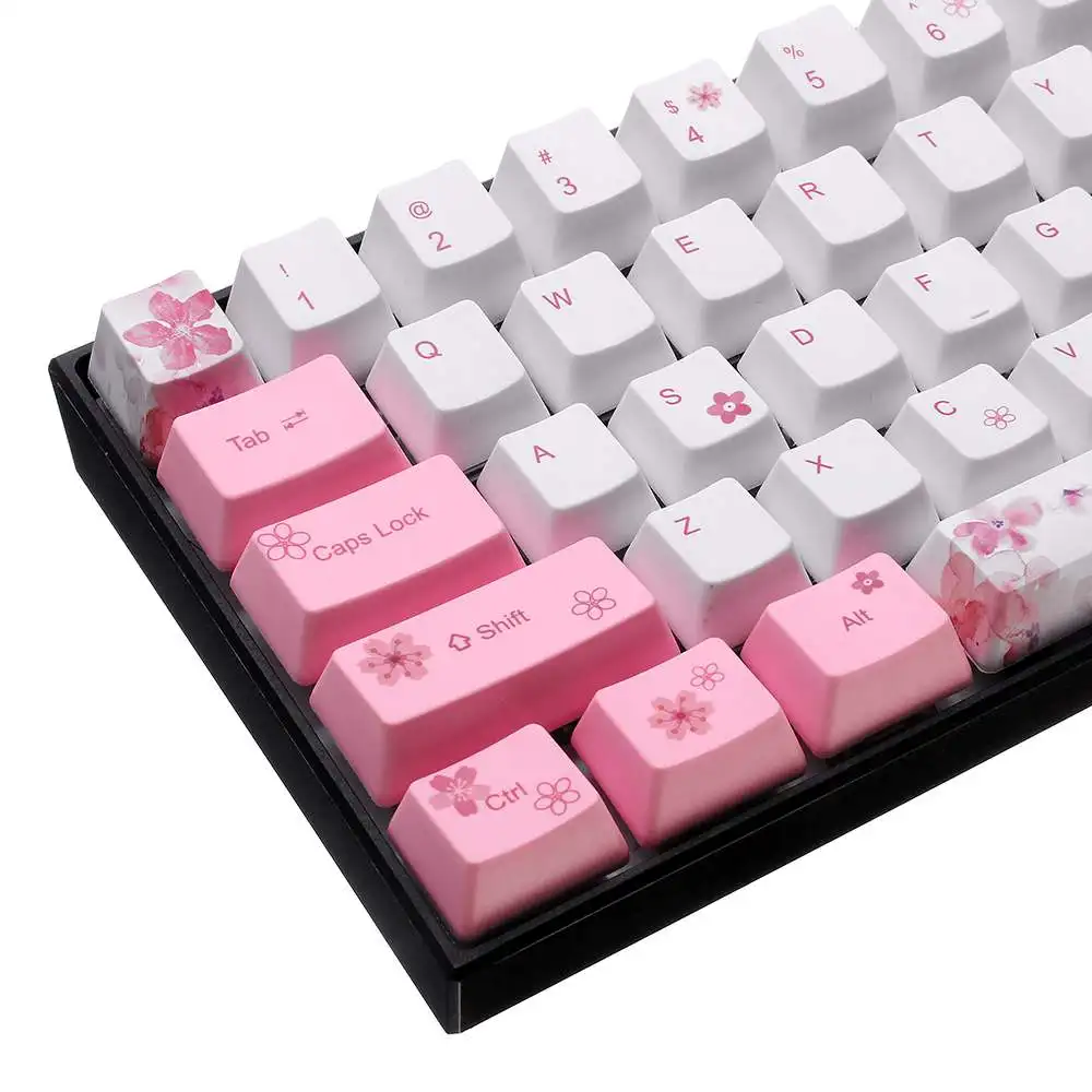 Sakura Keycaps механическая клавиатура PBT краскосублимационный колпачок для 60% Anne pro 2
