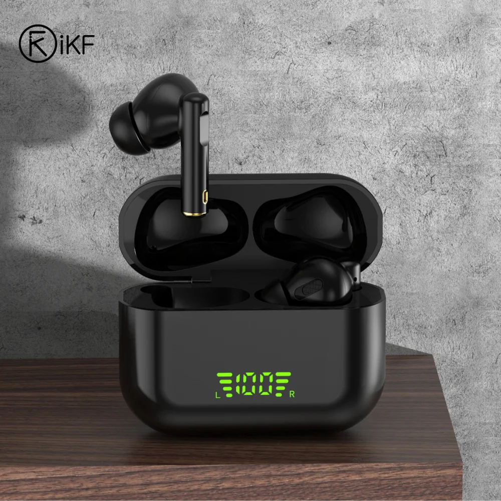 

IKF Funpods 5.1 Bluetooth Earphones Touch Control Gaming Headset Noise Reduction Waterproof LED Display Ear buds for Gamer