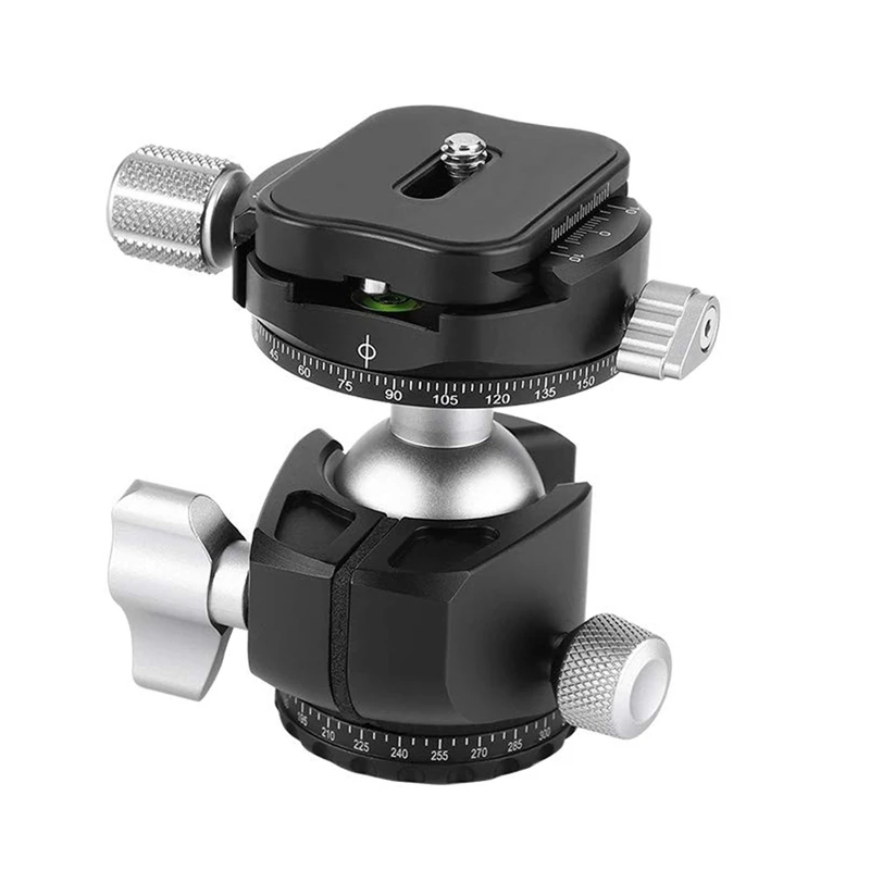 

D-30 Double Panoramic Head CNC Machining Aluminum Alloy Ball Head Double U Notch Low Center of Gravity for Tripod Monopod